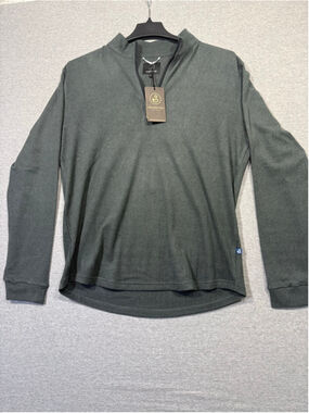 Men's Swannies Golf Zip Up Sweater L Black/Heathered